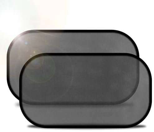 URAQT Auto Sonnenschutz, Kompatibel mit Personenkraftwagen, Autofenster Sonnenschutz mit UV Schutz (2er Set) für Kinder, Schwarz-51x31cm