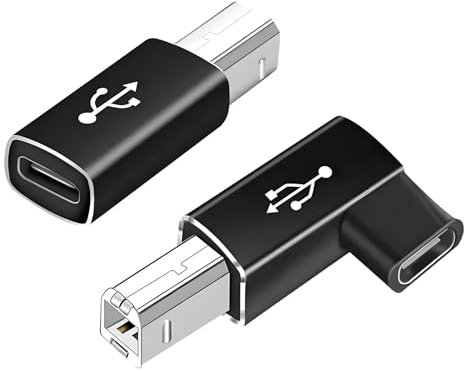 2 Pezzi Adattatori da USB B to USB C Midi, da Tipo C Femmina a US B 2.0 Maschio per Collegare Dispositivi Tipo C a Stampanti, Pianoforti Elettronici, Strumenti Musicali e Altri Dispositivi USBB