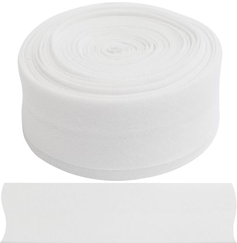 AERZETIX - Snedband vikt 4,5m x 25mm - i bomull - färg vit - för hantverks- och dekorationsprojekt textilkanter fållar sömnadsfinisher DIY sybehör