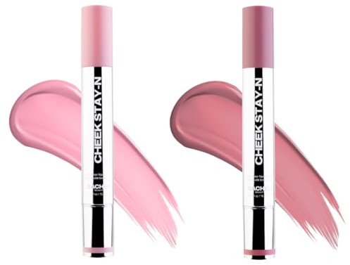 Sacheu Cheek STAY-N Liquid Blush for Cheeks — High Pigment, Buildable, Lightweight Cream Blush for Dewy & Radiant Flushed Cheeks — Long-lasting & Cruelty Free, Pretty in Pink Duo