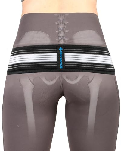 NIdreamCE Sacroiliac SI Joint Hip Belt for Sciatica Pain Relief - Adjustable Support Belt for Women & Men, Lower Back Brace for Sciatica, Lower Back, Leg & Pelvic Pain Relief