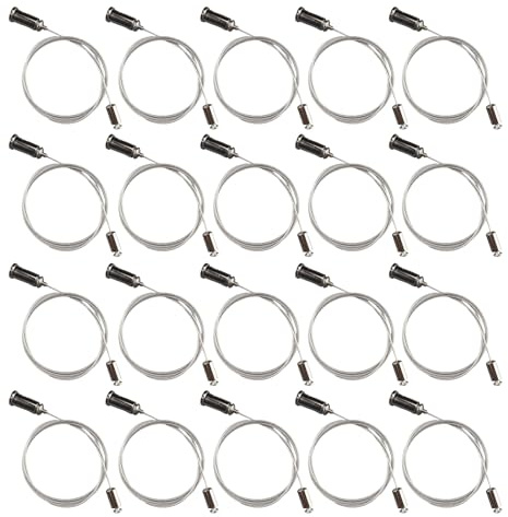 Cable de Suspensión para Luces de Garaje,Cable para Luminarias de Garaje 20 Piezas | Cable de Acero para Lámparas Colgantes Alta Resistencia para Oficinas Hoteles Salón Dormitorio