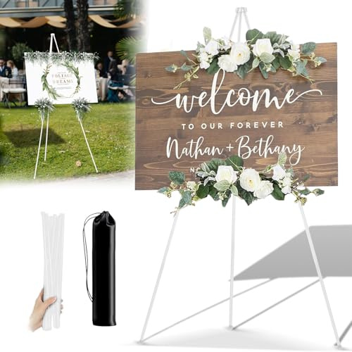 Künstler Staffelei Stand, 160cm Verstellbares Stativ Tisch Kunst Leinwand Malerei Display, Portable Künstler Staffeleien, Staffelei Ständer für Hochzeitsschild,Poster, Malerei (Weiß)