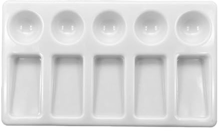 Ubric Paleta de Pintura de Acuarela de Porcelana, Bandeja, Paleta de Pintura de Artista de cerámica, Cajas de Pintura al óleo de Acuarela