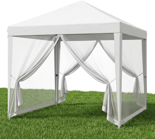 STARLYF Fällbart lusthus - 3 x 3 x 2,45 mts - Pop-Up trädgårdstält med UV-skydd, vattentätt lusthus, 360° syn, myggskyddsväggar, perfekta evenemang och terrass