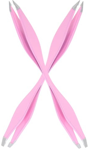 WESIEVYA Pinzas de Doble Punta de Acero Inoxidable, 2 Unidades, Diseño Moderno para Depilación de Cejas y Trabajos de Precisión en Belleza y Laboratorio