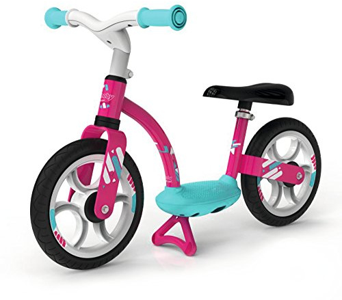 Smoby - Laufrad (rosa / blau) - für Kinder ab 2 Jahren, höhenverstellbares Kinderlaufrad (76 x 39 x 49 cm) mit Trittbrett und Ständer