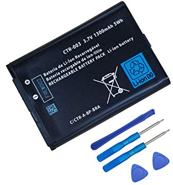 pour Batterie de Remplacement pour Console de Jeu Nintendo 3DS CTR-003 1300mAh 3.7V + Outils