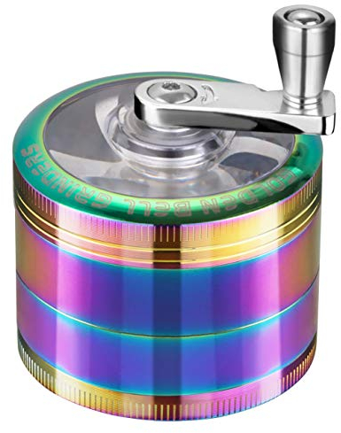 LIHAO Grinder Moledor de Especias Molinillo de Especias Metálico con Manija 60mm 4 piso Duradero Aleación de Zinc (Multicolor)