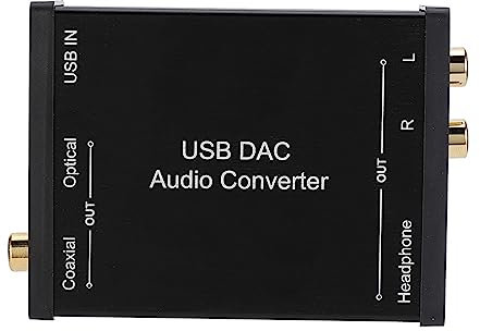 Plug and Play, USB Sound Card, Coaxial/Optical/Stereo Output USB DAC Converter, Desktop for Laptop