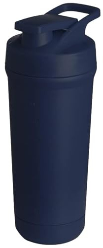 Teemando Premium rostfritt stål shaker 750 ml kapacitet, BPA-fri, läckagesäkert lock, avtagbar shaker-boll, nivåmärkning, diskmaskinssäker för proteinshakes, fitness och diet (blå)