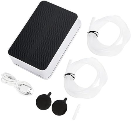 VIFERR Aérateur Solaire, Pompe à Air pour Bassin Oxygénateur à Énergie Solaire, Aérateur de Bassin avec Tuyau D'Oxygène pour Aquarium Étang