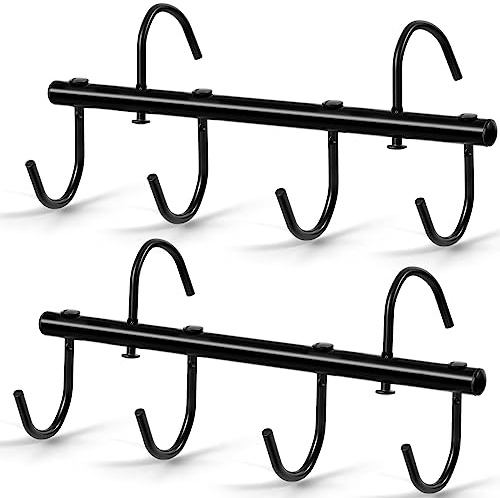 Dunzy 2 Pcs Black Tack Rack with Swivel Hooks 6 Hook Horse Trailer Organizer Portable Tacks Hangers Hanging Bridle for Horse Tack Holder Stall Barn and Fence Trailer Accessories