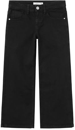 NAME IT NKFROSE Wide TWI Pant 1115-TP Noos, Pantaloni di Stoffa Bambina, Black,