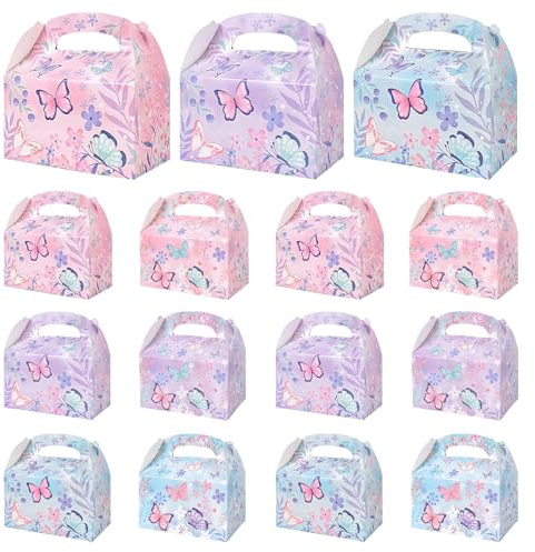 12 Piezas Mariposa Cajas de Caramelos, Regalo de Fiesta Mariposa de Cartón, Cajas de Regalo de Mariposas con Asa, Mariposa Cajas de Fiesta para Fiestas de Niños, Fiesta de Cumpleaños, Bautizos
