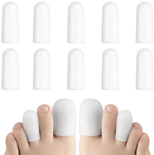 LICQIC 10 Pcs Big Toe Cap, Silicone Toe Protectors, Gel Toe Caps for Provides Relief from Missing or Ingrown Toenails, Corns, Blisters, Hammer Toes, Reduce Friction, Protect Big Toe
