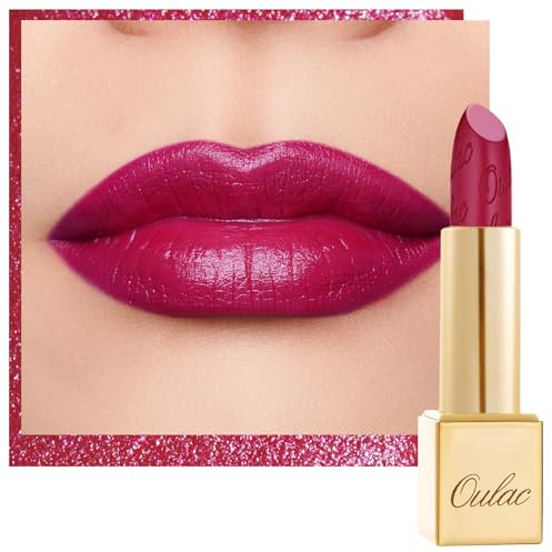 OULAC Glow Metallic Shine Pink Lipstick, Rose High Impact Lipcolor, Lightweight Soft and Ultra Hydrating, Long Lasting, Vegan & Cruelty-Free, Full Coverage Lip Color 4.3 g/0.15 GM15 She's A Lover