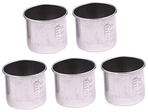 PRETYZOOM Tazas Medidoras 40ml Acero Inoxidable Transparente Para Medicinas Repostería