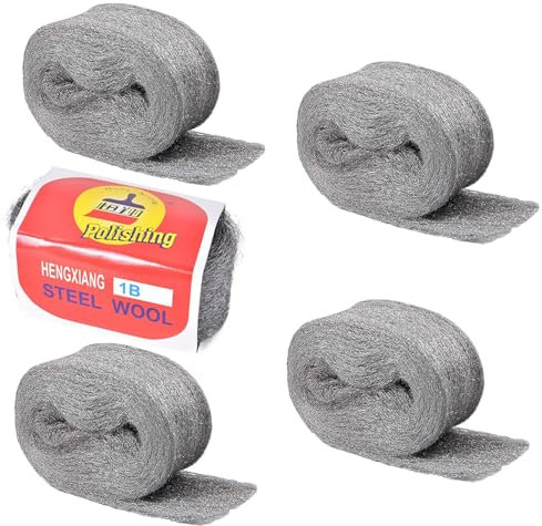 Lana de acero, 5 rollos de lana de acero contra ratones, esponja de acero de 17,5 m 0000, esponja de lana de acero fina para agujeros y grietas en la pared de casa, casa, garaje y jardín y para