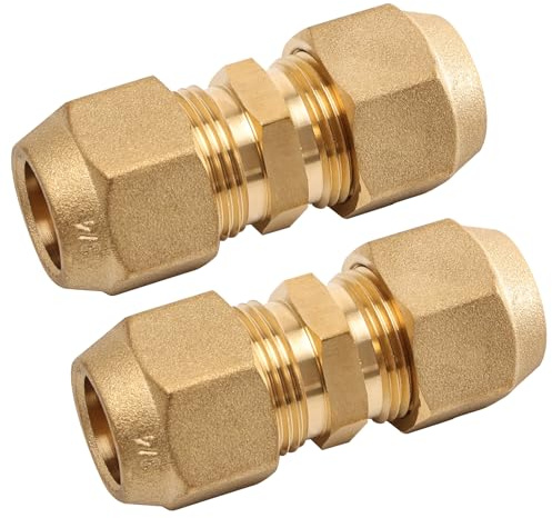 3/4 luftkonditioneringsapparater skruvmonteringssats, 2 stycken dubbla nipplar för kopparrör, 3/4 tum kopparrörförlängning för skarvar dubbla anslutningar, kopparrördiameter för slagmutter 19,2 mm