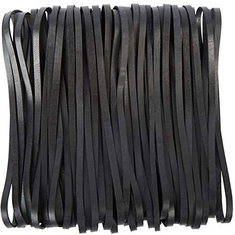AOUOU Elastici in gomma grandi, neri, 50 pezzi, 200 mm x 5 mm, larghezza 5 mm, per bidoni della spazzatura, forniture per ufficio, cartelle per lettiera per gatti