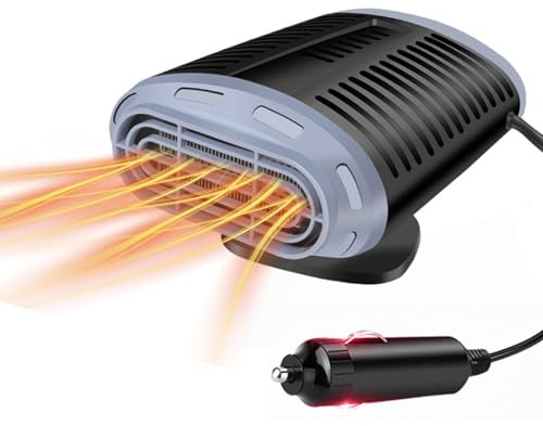 Jaaduem Bilvärmare 12 V, 150 W uppvärmning av bil avfrostare, bilvärme avfrostare med 360° vridbar, vindruta avfrostare, bilavfrostare