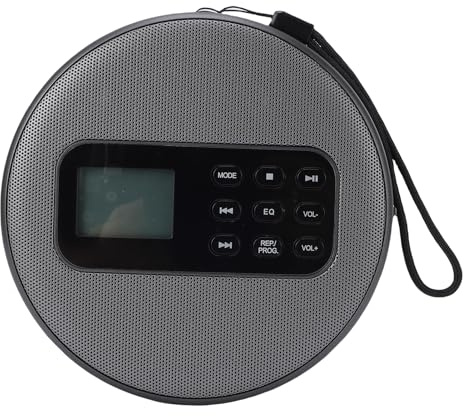 SENECESLI Reproductor de CD Portátil Bluetooth para el Hogar del Automóvil, Pantalla LCD, Antideslizante, Reproductor de Música con Parlantes Estéreo, Auriculares y Batería Recargable de
