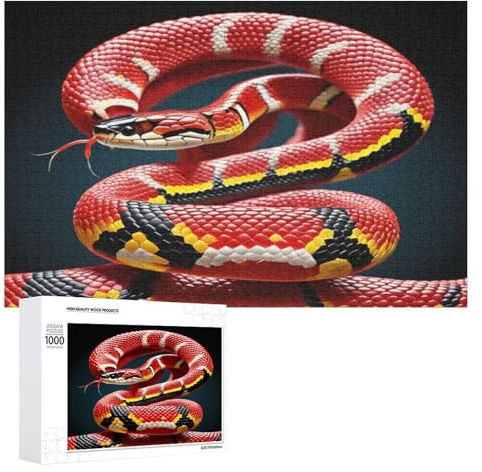 Puzzles 1000 Pièces Adultes, Puzzle De Jeu, Serpent Planche De Bois, Excellent Cadeau pour Enfants （75×50cm）
