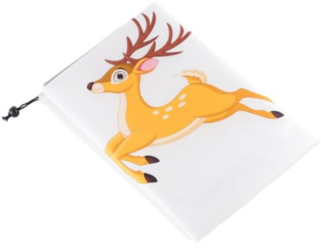 LOORGVEL Couverture Antigel pour Plantes D’extérieur en Tissu Non Tissé 80x110 Cm Cordon de Serrage Motif Noël Élan, Protection Hivernale pour Arbustes, Rosiers et Petits Arbres