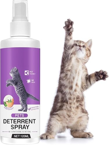 Xshows Repellente per Gatti, Proteggi Divano Gatti Graffi, Disabituante Gatti Spray da Esterno e Interno, Gusto Amaro a Base di Oli Essenziali ed Ingredienti Naturali, 120ml