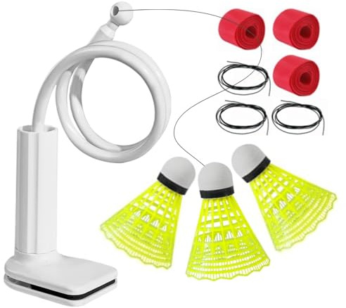 Badminton Rebound Trainer Ball – ABS 80cm Arm 200cm Sladd Clip Type Set | Självträningsutrustning för badminton med fjäderbollar | Inomhus Utomhus Sportre För Vuxna Nybörjare Gym