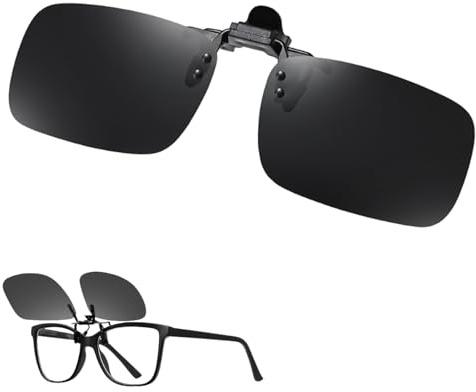 Ufdeoton polariserade Clip On solglasögon unisex, solglasögon-UV400 anti-bländande solglasögon tillbehör glasögon bra klippstil solglasögon för bilkörning, fiske och utomhusaktiviteter