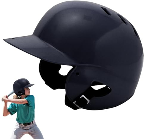 Dobufeet Casque de baseball épais et résistant aux chocs - Taille unique pour enfants et jeunes - Noir