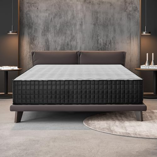 naturalex Titanium | Starkt stödjande madrass av minnesskum med Visco Titanium-skum för ergonomisk komfort| 140x200cm | Andningsbar med extra friskhet | 10 års garanti