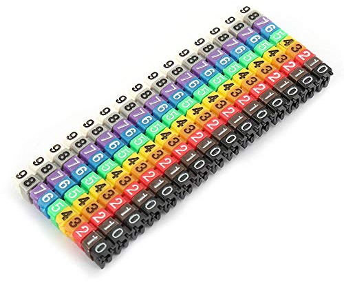 Bunte Kabelbinder Clips, 0-9 Kabelmarker Clips Kabelnummer, Rohr Drahtzahl Aufkleber Kabelmarkierung Digitaler Röhrendraht, Bunt Kabelmarkierer Kabelbeschriftung Clip(150PCS KCM-1.5MM 1.5mm²)