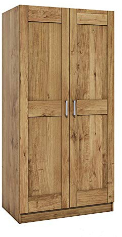 Möbel-Store24 Kleiderschrank Türen Holz Wildeiche teilmassiv Natur geölt 2-türig Tomi