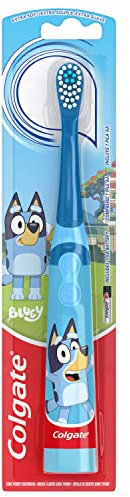 Colgate Kids Battery Powered Toothbrush, Kids Battery Toothbrush mit AA-Batterie, Extra Soft Bristles, Flat-Laying Handle, Blue, 1 Pack