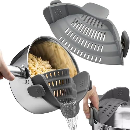 Passoire Clipsable Universelle en Plastique Durable - Gadget Facile à Utiliser, Nettoyage Rapide, Parfait pour Pâtes, Riz - Accessoire de Cuisine Maison Indispensable, Compatible Toutes Casseroles