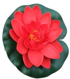 HKYBCF Nenúfar Artificial Flor Flotante de Agua Artificial, Loto, hogar, Patio, Estanque, pecera, decoración (Color : Red)