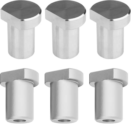 Aepiraza Aluminum Alloy Bench Dogs, 6Pcs Workbench Dog Hole Clamp Set Woodworking Planing Stop Workbench Dog Hole Accessories 3/4 Inch Bench Dogs for 19/20mm Dog Hole (Silver,19mm)