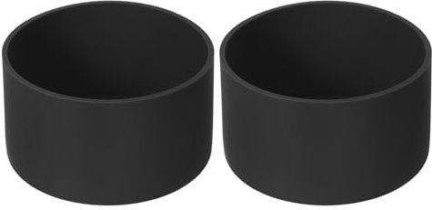 sourcing map 2pcs Funda Protectora de Silicona de 7.5cm para Botellas de Agua de 12-24 oz, Cubierta Antideslizante para la Base de la Botella, Accesorios Universales, Negro