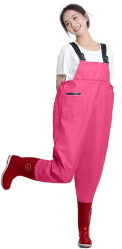 Fishing Waders With Pockets Women,Hunting Chest Waders With Boots,Wading Pants Crosswater,Waterproof,Breathable,for Fly Coarse Sea Fishing,Gardening,Outdoor Hunting,Farming,Kayaking