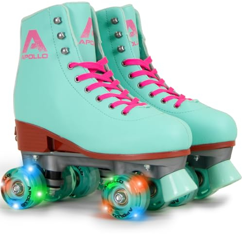 Apollo Disco Roller, Classic Roller, Rollschuhe für Kinder und Erwachsene, größenverstellbare Quad-Skates, 3 Größen, verstellbar von 31 bis 42, Rollschuhe Damen in schicken Designs
