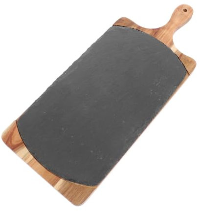 CIYODO Solid Wood Rock Dining Tray Serving Plate for Steak Creative Tray for Food Serving for Home Dinner Party