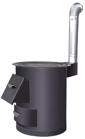 Estufa de Leña sin Humo Estructura de Acero Resistente y Estable Estufa de Leña Multifuncional para Tiendas de Campaña, Campamentos, Picnics y Excursiones de Senderismo(30 * 36cm)