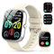 Smartwatch für Herren Damen,1,91 Voll Touch Smart watch mit Bluetooth Anrufe,100+Sportmodi IP68 Wasserdicht Sportuhr,Fitnessuhr mit Puls-Schlaf-Monitor Schrittzähler, Uhr für Android iOS(Weiß)
