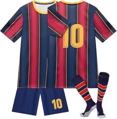 Generisch Trikot für Kinder Fußball No.10 Nostalgie Kinder Trikot Mit Kurz Limitierte Auflage für Junge Herren (A01, 8-9 Jahre)
