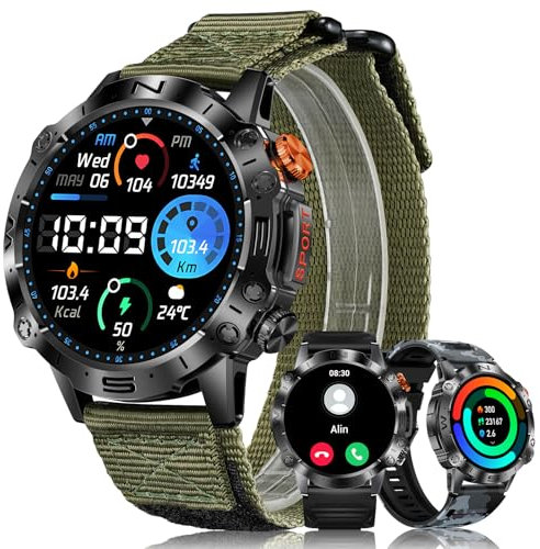 MEGALITH Smart Watch for Men Fitness: Sports Waterproof - Blood Pressure Health Monitor Smartwatch Compatible Android iOS Green