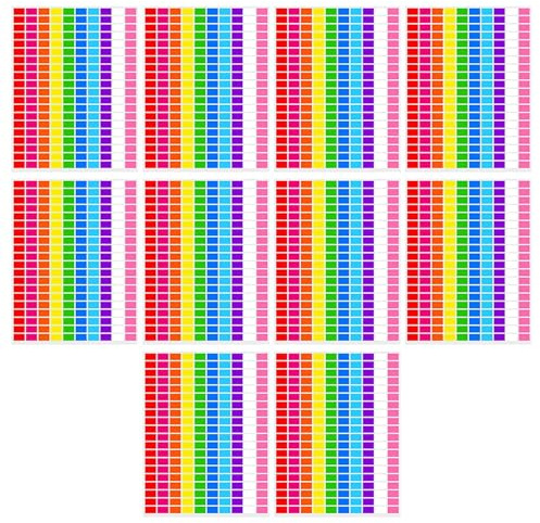 Lot de 2000 pastilles adhésives colorées - 13 x 19 mm - Étiquettes autocollantes - 10 couleurs - Pour notes autocollantes, marqueurs, scrapbooking, travaux manuels