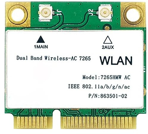 Pqahffowr - Tarjeta de red (1200 m, Wi-Fi, LAN, 2,4 G, 5 GHz, Bluetooth 4.2 Gigabit, adaptador LAN sin para Win7, Win8, Win10, Linux 7265HMW, 1200 m)